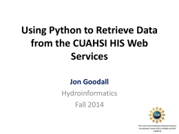 Using Python to Retrieve Data from the CUAHSI HIS Web