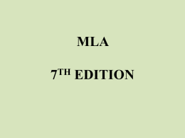 MLA 7TH EDITION