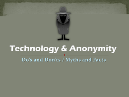 Technology and Anonymity powerpoint