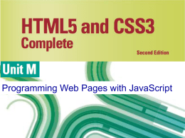 HTML5 and CSS3 Ill 2e Unit M