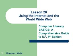 Lesson 28 Using the Internet and the World Wide Web