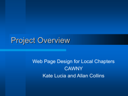 Web Page Design for Local Chapters