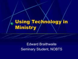 Using Technology in Ministry