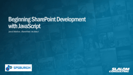 Beginning SharePoint Development with JavaScript
