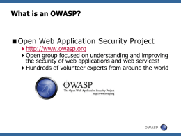 Open Web Application Security Project: Top Ten