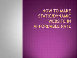 How to make Static/Dynamic Website in affordable rate