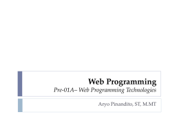Web Programming Technologies