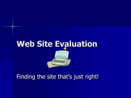 PPT Website Evaluation - Livingston Public Schools