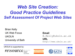 Best Practices For Project Web Sites