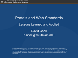 Portals and Web Standards