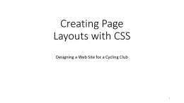 Creating Page Layouts with CSS