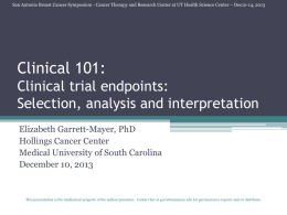 Clinical 101: Clinical trial endpoints