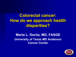 Colorectal cancer: How do we approach health disparities?