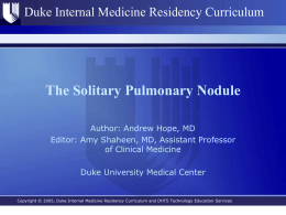 Pulmonary Nodule - Duke University