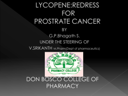 LYCOPENE:REDRESS FOR PROSTRATE CANCER