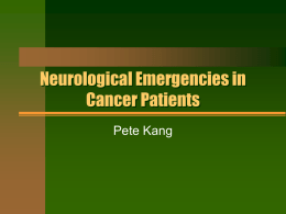 Neurological Emergencies in Cancer Patients