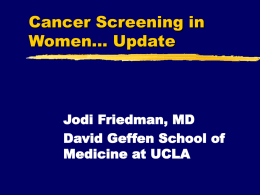 Cancer Screening in Women - UCLA Med-Peds