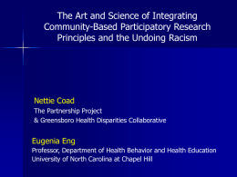 Dismantling Racism and a case study: Greensboro CCARES