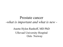 Prostate cancer -what is important and what is new