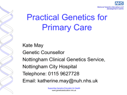 Genetics in Primary Care’