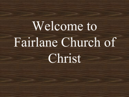 Welcome to Fairlane Church of Christ