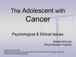 Adolescent with Cancer - Home Page | Association of