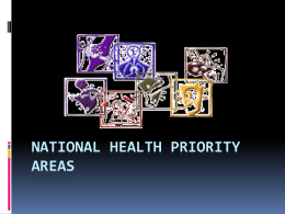 National Health Priority Areas