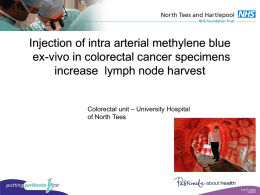 Injection of intra arterial methylene blue ex