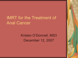 Developing IMRT for the treatment of anal cancer