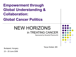 Global Cancer Politics - The Resource and Policy Exchange