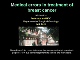Medical errors in treatment of breast cancer - SGPGI