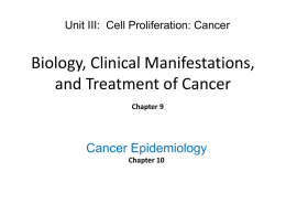 Biology of Cancer and Tumor Spread