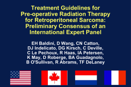 Treatment Guidelines for Pre-operative Radiation Therapy for