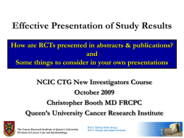 Effective Presentations of Study Results