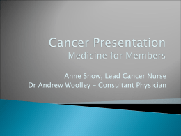 Cancer Presentation - Isle of Wight NHS Primary Care Trust