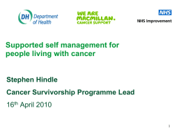 Supported Self Management - Steve Hindle April 2010