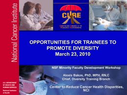 Opportunities for Trainees to Promote Diversity