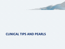 clinical tips and pearls - Know Pain Educational Program
