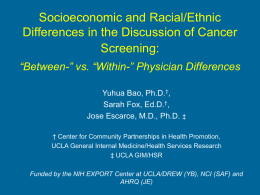 Socioeconomic and Racial/Ethnic Differences in the Discussion of Cancer Screening:
