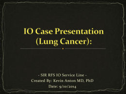 Lung Cancer - SIR - RFS - Society of Interventional Radiology