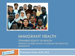 Overcoming immigrant health disparities