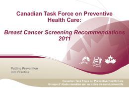 PPTX - Canadian Task Force on Preventive Health Care