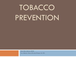 Tobacco prevention