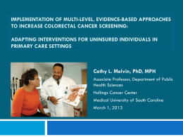 Colorectal Cancer Screening - The Medical University of South