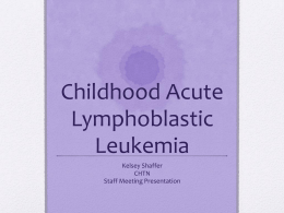 Childhood Acute Lymphoblastic Leukemia