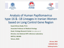 18 Lineages in Iranian Women based on Long Control Gene Region
