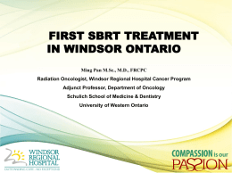 Stereotactic Body Radiotherapy - Windsor Cancer Research Group