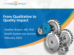 From Qualitative to Quality Impact