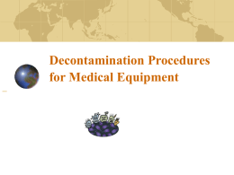 Decontamination Procedures for Medical Equipment