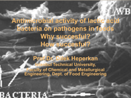 Antimicrobial activity of lactic acid bacteria on